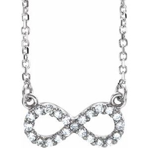 Ladies Natural Diamond Infinity Necklace (I1, G-H) — 14K White Gold