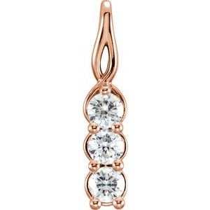 Ladies Natural Diamond Three-Stone Pendant (I1, G-H) — Platinum