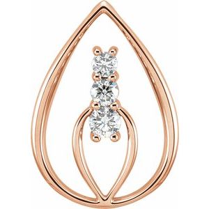 Ladies Natural Diamond Pendant (I1, G-H) — 14K Rose Gold