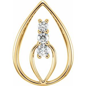 Ladies Natural Diamond Pendant (I1, G-H) — 14K Yellow Gold