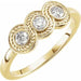 Ladies Natural Diamond Three-Stone Ring (I1, G-H) — 14K Yellow Gold