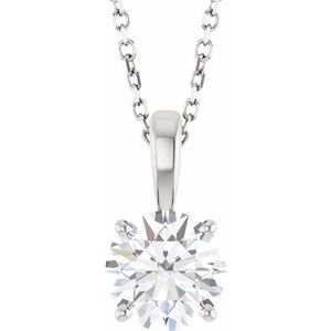 Lab-Grown Diamond Solitaire Necklace - Style 28392