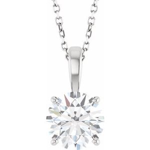 Lab-Grown Diamond Solitaire Necklace - Style 28392