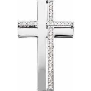 Ladies Natural Diamond Cross Pendant (Si1, G-H) — 14K White Gold
