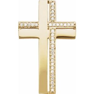 Ladies Natural Diamond Cross Pendant (Si1, G-H) — 14K Yellow Gold