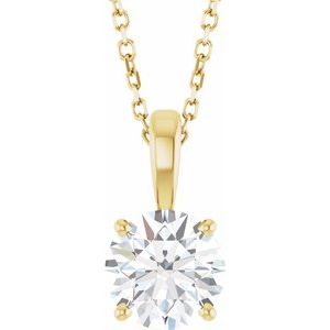 Lab-Grown Diamond Solitaire Necklace - Style 28392