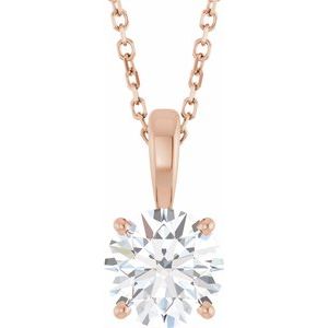 Lab-Grown Diamond Solitaire Necklace - Style 28392