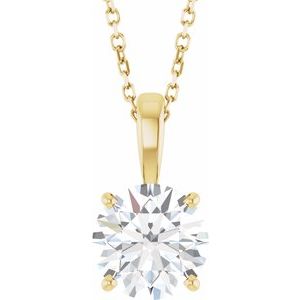 Lab-Grown Diamond Solitaire Necklace - Style 28392