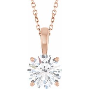Lab-Grown Diamond Solitaire Necklace - Style 28392