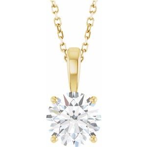 Lab-Grown Diamond Solitaire Necklace - Style 28392