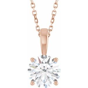 Lab-Grown Diamond Solitaire Necklace - Style 28392