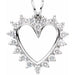 Ladies Natural Diamond Heart Pendant (I1, G-H) — 14K White Gold