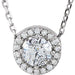 Lab-Grown Diamond Halo-Style Necklace - Style 85916