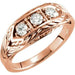 Ladies Natural Diamond Three-Stone Ring (I1, G-H) — 14K Rose Gold