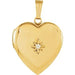 Ladies Natural Diamond Heart Locket — 14K Yellow Gold