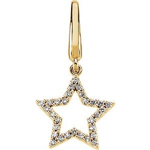 Ladies Natural Diamond Star Charm/Pendant (I1, G-H) — 14K Yellow Gold