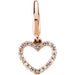 Ladies Natural Diamond Heart Charm/Pendant (I1, G-H) — 14K Rose Gold