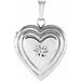 Ladies Natural Diamond 15 mm Heart Locket (I3, Ghi) — Sterling Silver