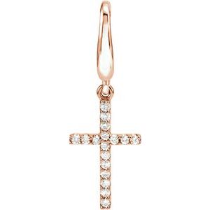 Ladies Natural Diamond Cross Charm/Pendant (I1, G-H) — 14K Rose Gold