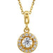 Ladies Natural Diamond Halo-Style Necklace (I1, G-H) — 14K Yellow Gold