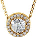 Ladies Natural Diamond Halo-Style Necklace (I1, G-H) — 14K Yellow Gold