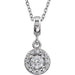 Ladies Natural Diamond Halo-Style Necklace (I1, G-H) — 14K White Gold