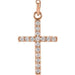 Ladies Natural Diamond Cross Pendant (I1, G-H) — 14K Rose Gold