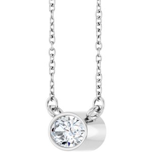 Lab-Grown Diamond Bezel-Set Solitaire Necklace - Style 89076