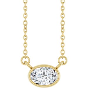 Ladies Natural Diamond Necklace (Si2-Si3, Ghi) — 14K Yellow Gold
