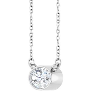 Lab-Grown Diamond Bezel-Set Solitaire Necklace - Style 89076