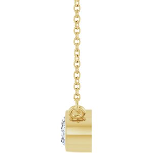 Lab-Grown Diamond Bezel-Set Solitaire Necklace - Style 89076