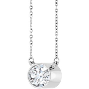 Lab-Grown Diamond Bezel-Set Solitaire Necklace - Style 89076