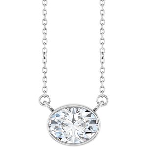 Lab-Grown Diamond Bezel-Set Solitaire Necklace - Style 89076
