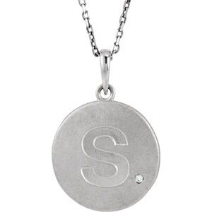 Ladies Natural Diamond Initial S Necklace (I2, G-H) — Sterling Silver