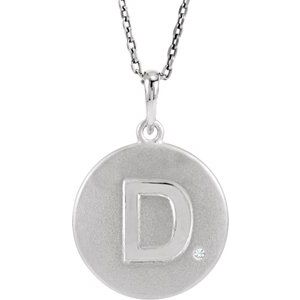 Ladies Natural Diamond Initial D Necklace (I2, G-H) — Sterling Silver