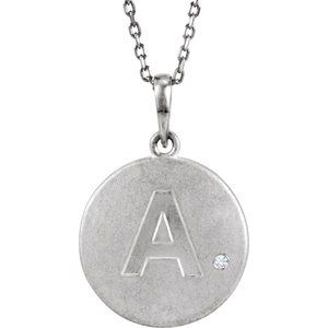 Ladies Natural Diamond Initial A Necklace (I2, G-H) — Sterling Silver