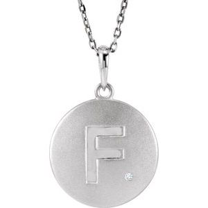 Ladies Natural Diamond Initial F Necklace (I2, G-H) — Sterling Silver