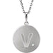 Ladies Natural Diamond Initial V Necklace (I2, G-H) — Sterling Silver