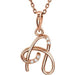Ladies Natural Diamond Initial A Necklace (I1, G-H) — 14K Rose Gold
