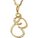 Ladies Natural Diamond Initial B Necklace (I1, G-H) — 14K Yellow Gold