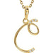 Ladies Natural Diamond Initial C Necklace (I1, G-H) — 14K Yellow Gold