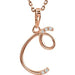 Ladies Natural Diamond Initial C Necklace (I1, G-H) — 14K Rose Gold