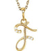 Ladies Natural Diamond Initial F Necklace (I1, G-H) — 14K Yellow Gold