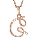 Ladies Natural Diamond Initial G Necklace (I1, G-H) — 14K Rose Gold