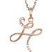 Ladies Natural Diamond Initial H Necklace (I1, G-H) — 14K Rose Gold