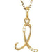 Ladies Natural Diamond Initial I Necklace (I1, G-H) — 14K Yellow Gold