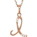 Ladies Natural Diamond Initial I Necklace (I1, G-H) — 14K Rose Gold