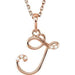Ladies Natural Diamond Initial J Necklace (I1, G-H) — 14K Rose Gold