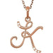 Ladies Natural Diamond Initial K Necklace (I1, G-H) — 14K Rose Gold