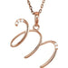 Ladies Natural Diamond Initial M Necklace (I1, G-H) — 14K Rose Gold